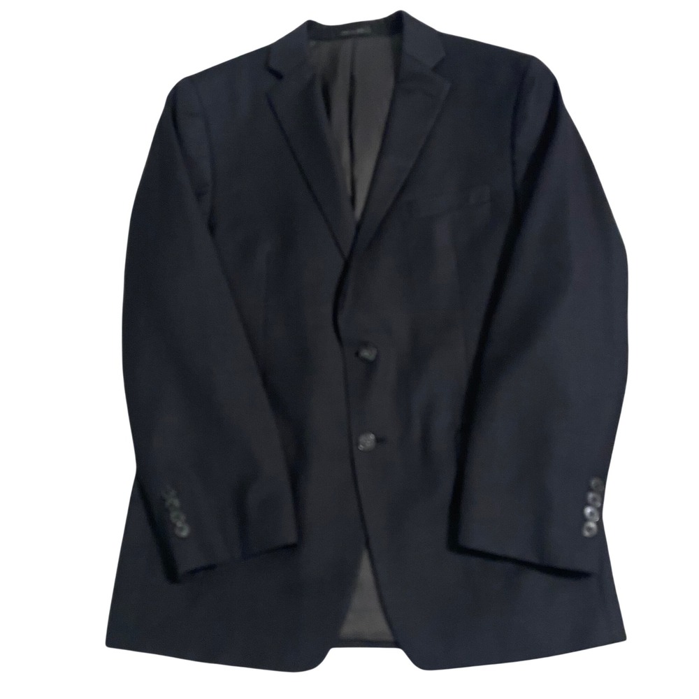 Calvin Klein Mens 42R Navy Blue 100% Wool 2-Button Suit Jacket Blazer 4900081223